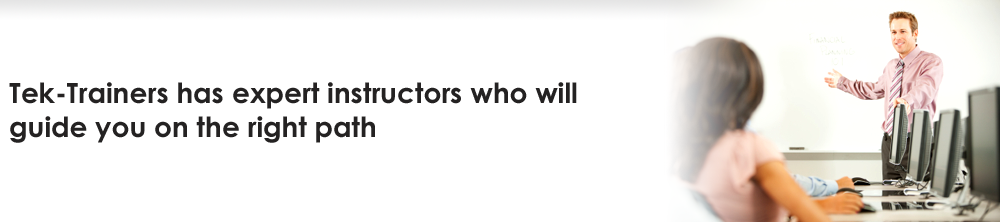 Tek-Trainers has expert instructors who will guide you on the right path
